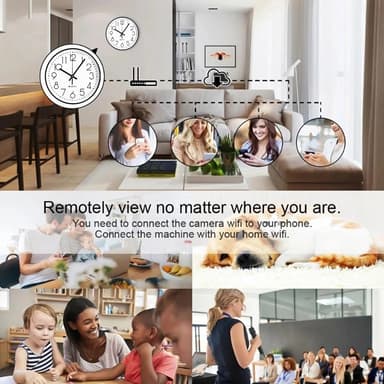 Seinäkello MiniCamera Valvonta Piilotettu WiFi Kamera Spy
