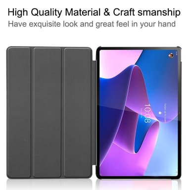 Lenovo Tab P12 Pro Tri-fold Stand Tablet-kotelo - Musta