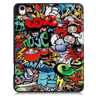 iPad Air 13 (2024) Kolminkertainen Teline Tabletin Suojakuori Kynäpidikkeellä - Graffiti
