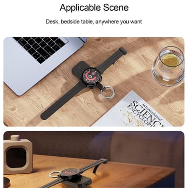 QI-varavirtalähde Samsung Galaxy Watch 5 4 3/Watch 5 Pro/Watch4 Classic/Active2/Gear S2 Classic