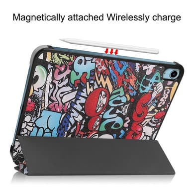 Kolminkertainen telinekotelo iPad 10.9: lle (2022) -tabletin kansi - Graffiti