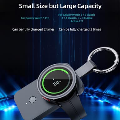 QI-varavirtalähde Samsung Galaxy Watch 5 4 3/Watch 5 Pro/Watch4 Classic/Active2/Gear S2 Classic