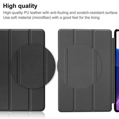 Lenovo Tab P12 Pro Tri-fold Stand Tablet-kotelo - Musta