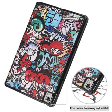Nokia T21 Trifold Stand Sleep Wake -tabletin suojakotelo - Graffiti