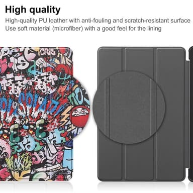 Nokia T21 Trifold Stand Sleep Wake -tabletin suojakotelo - Graffiti