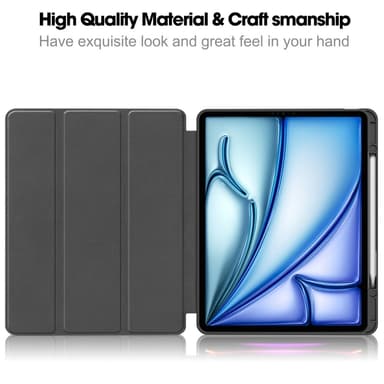 iPad Air 13 (2024) Kolminkertainen Teline Tabletin Suojakuori Kynäpidikkeellä - Graffiti