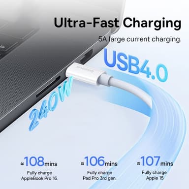 BASEUS Superior 1 M pikalatauskaapeli 240 W USB-C - USB-C