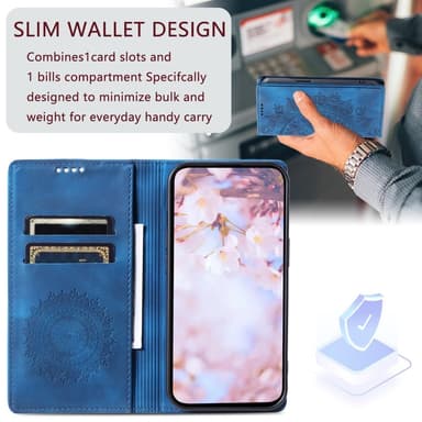 Samsung Galaxy S25 -lompakkokotelon kuoren kuoren Mandala-kukkakuvio