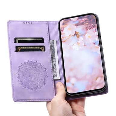 Samsung Galaxy S25 -lompakkokotelon kuoren kuoren Mandala-kukkakuvio