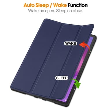 Lenovo Idea Tab Pro Case Tri-Fold jalustan suojus kynätelineellä - Tummansininen