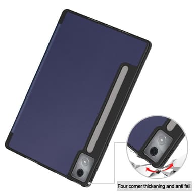 Lenovo Idea Tab Pro Case Tri-Fold jalustan suojus kynätelineellä - Tummansininen