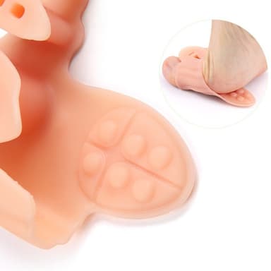 2 Pack kolmireikäinen varvaserotin liukastumista estävä pestävä uudelleen käytettävä Beige