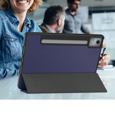 Lenovo Idea Tab Pro Case Tri-Fold jalustan suojus kynätelineellä - Tummansininen