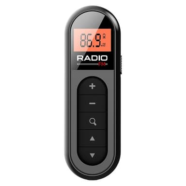 RADIO MI03 Tasku-FM-radio pidikkeellä urheiluun/juoksuun/kokouksiin