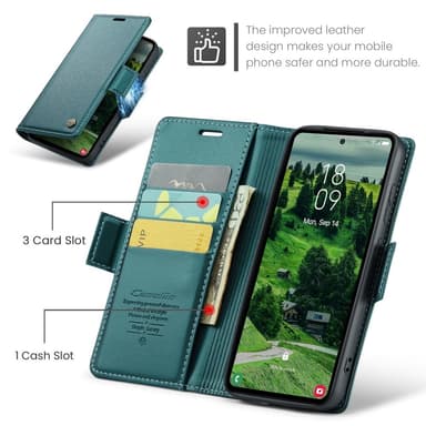 CASEME Retro Lompakkokotelo Samsung Galaxy S25