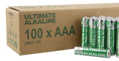 Ultimate Alkaline AAA -paristo Pohjoismainen ympäristömerkitty 1,5V 100-pakkaus