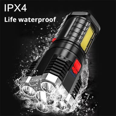 Taskulamppu IPX4 vedenpitävä 5 LED korkean kirkkauden COB-lamppu 800 mAh litiumakku