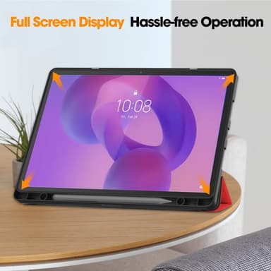 Lenovo Idea Tab Pro Case Tri-Fold jalustan suojus kynätelineellä - Punainen