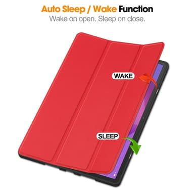 Lenovo Idea Tab Pro Case Tri-Fold jalustan suojus kynätelineellä - Punainen
