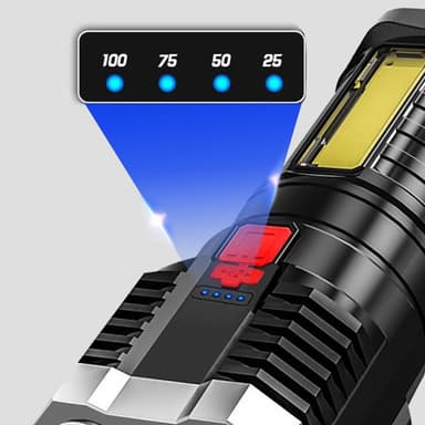 Taskulamppu IPX4 vedenpitävä 5 LED korkean kirkkauden COB-lamppu 800 mAh litiumakku