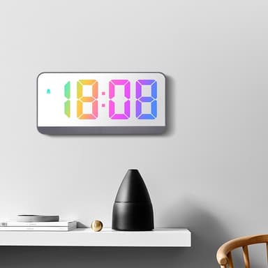 LED-kello Elektroninen digitaalinen herätyskello Värikäs työpöytäkello 12/24H - Style C