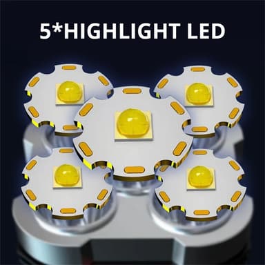 Taskulamppu IPX4 vedenpitävä 5 LED korkean kirkkauden COB-lamppu 800 mAh litiumakku