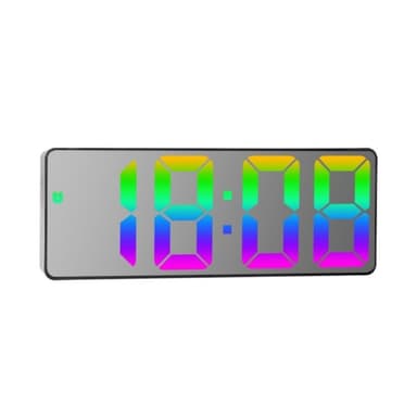 LED-kello Elektroninen digitaalinen herätyskello Värikäs työpöytäkello 12/24H - Style C