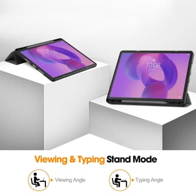 Lenovo Idea Tab Pro Case Tri-Fold jalustan suojus kynätelineellä - Harmaa