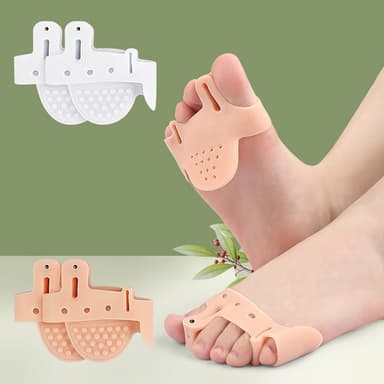 2 paria toe Separator Hallux Valgus suojaa jalkaterän pehmusteita Beige