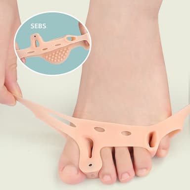 2 paria toe Separator Hallux Valgus suojaa jalkaterän pehmusteita Beige