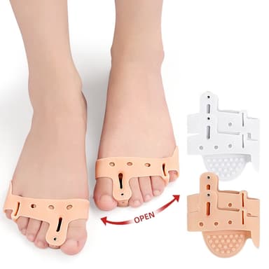 2 paria toe Separator Hallux Valgus suojaa jalkaterän pehmusteita Beige