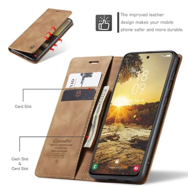 CASEME Retro Lompakkokotelo Samsung Galaxy S25+ (S25 Plus)