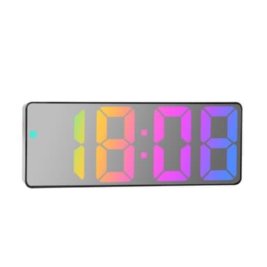 LED-kello Elektroninen digitaalinen herätyskello Värikäs työpöytäkello 12/24H - Style D