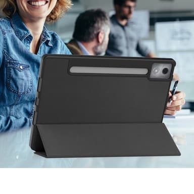 Lenovo Idea Tab Pro Case Tri-Fold jalustan suojus kynätelineellä - musta