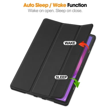 Lenovo Idea Tab Pro Case Tri-Fold jalustan suojus kynätelineellä - musta