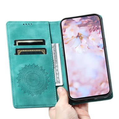 Samsung Galaxy S25 -lompakkokotelon kuoren kuoren Mandala-kukkakuvio