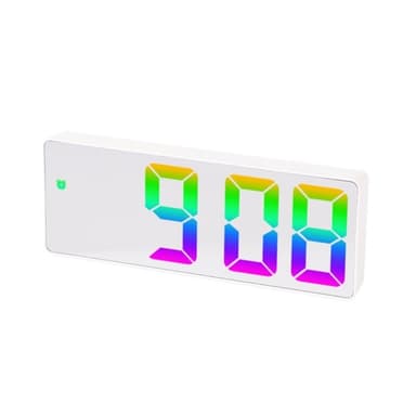 LED-kello Elektroninen digitaalinen herätyskello Värikäs työpöytäkello 12/24H - Style E