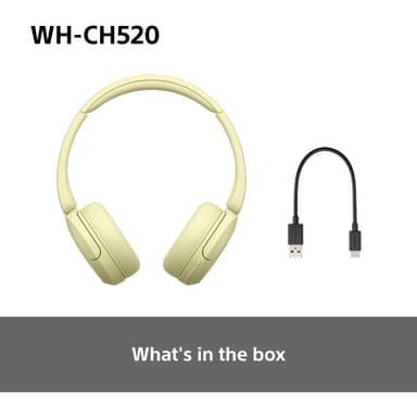 Sony WH-CH520 langattomat on-ear kuulokkeet (keltainen)