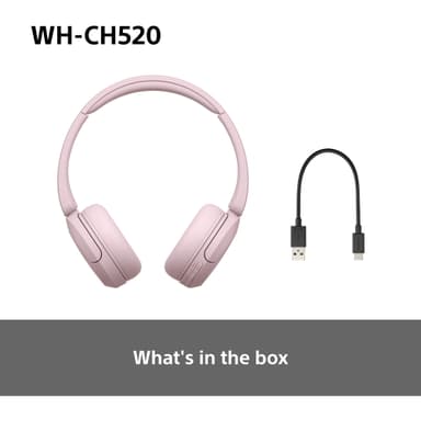 Sony WH-CH520 langattomat on-ear kuulokkeet (vaaleanpunainen)