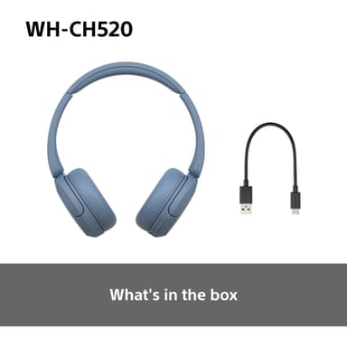Sony WH-CH520 langattomat on-ear kuulokkeet (sininen)