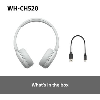 Sony WH-CH520 langattomat on-ear kuulokkeet (valkoinen)