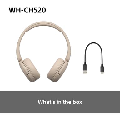 Sony WH-CH520 langattomat on-ear kuulokkeet (beige)