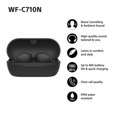 Sony WF-C710N täysin langattomat in-ear kuulokkeet (musta)