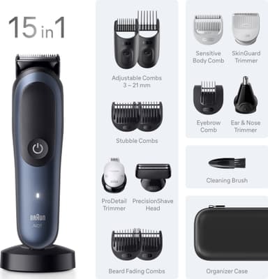Braun All-in-One Series 7 vartalotrimmeri AIO7580 (sininen)