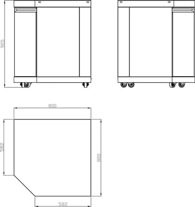 Myoutdoorkitchen - Kulmamoduuli 90° - Large