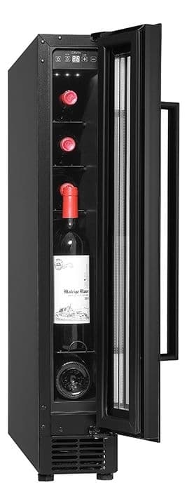 Sisäänrakennettava viinikaappi – Arctic Collection 15S Fullglass Black