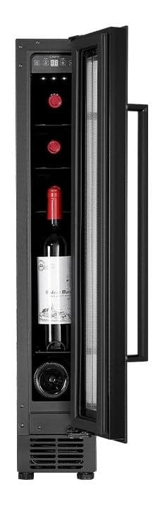 Sisäänrakennettava viinikaappi – Arctic Collection 15S Fullglass Black