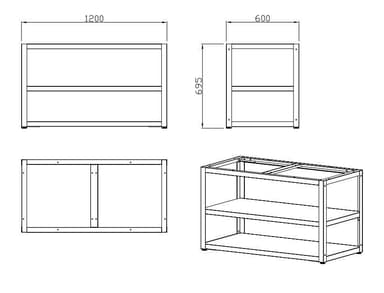 Nordic Line Ruostumaton - Ulkokeittiö Perusmoduuli 120 cm (2 moduulia)