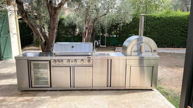 Myoutdoorkitchen - Moduuli jääkaapilla ja säilytyskaapeilla