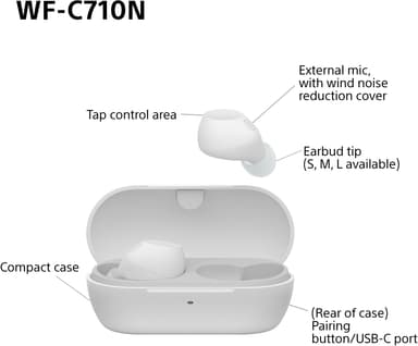 Sony WF-C710N täysin langattomat in-ear kuulokkeet (valkoinen)